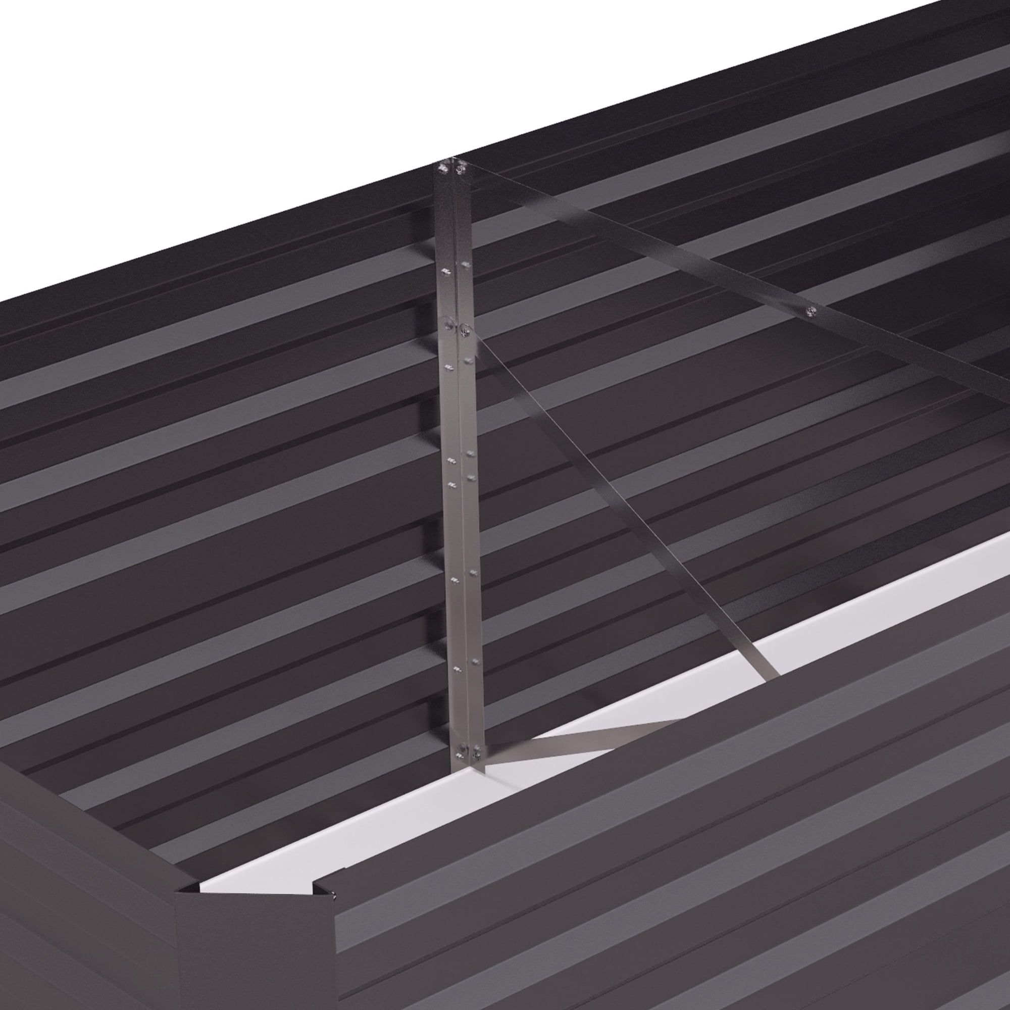 Galvanized Raised Garden Bed Kit, Large and Tall Metal Planter Box for Vegetables, Flowers and Herbs, Reinforced, 6' x 3' x 2', Dark Gray