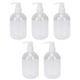 thumbnail image 1 of 5 botellas de gel de ducha de 350 ml, útiles para artículos de aseo, rellenables, para champú y líquido, para el baño (blancas)., 1 of 6
