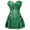Green, variant on Green Leather Corset Dress Skirts Set Burlesque Zipper Steampunk Bustiers Overbust Plus Size Lingerie 2XL