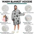thumbnail image 5 of Paw Prints and Bones Wearable Oversized Blanket,Wearable Blanket Hoodie for Adults,Cozy Hooded Blankets with Super Pockets,Super Warm Fuzzy Pullover for Women & Men, 5 of 6