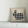 thumbnail image 2 of Creative Products Black and Tan Buffalo Check Bunny Silhouette 16x16 Spun Poly Pillow, 2 of 2