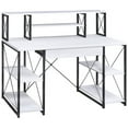 thumbnail image 2 of Suitor Music Recording Record Producer Studio Desk with Display Speaker Stand Gamepad Dual Shelf Monitor Stand Multifunction Computer Table WHITE, 2 of 3