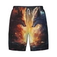 thumbnail image 4 of Lsque Mens Swim Trunks Red And White Flame Fox Pattern - Bathing Suit Compression Liner - Beach Swim Shorts Swimwear - (S-3XL) - Stretch Quick Dry -X-Large, 4 of 9