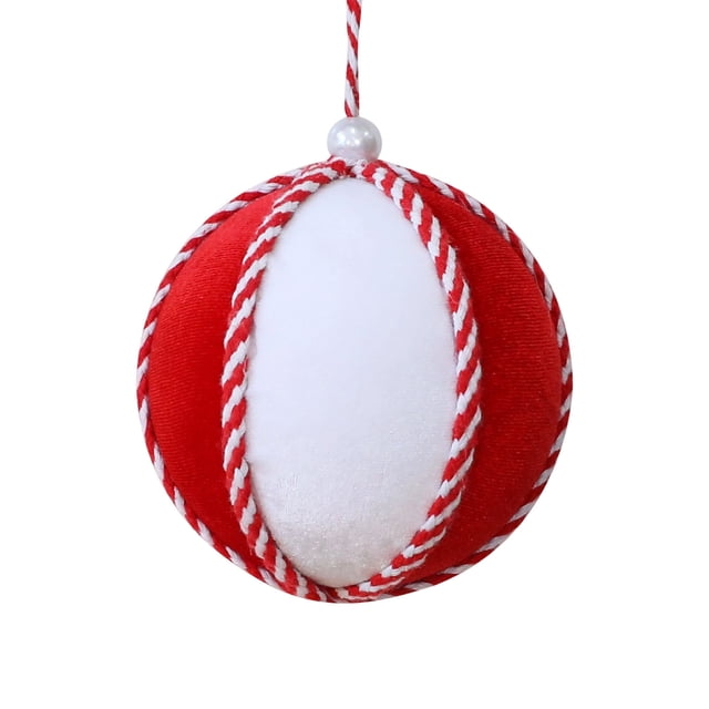 Linnome Christmas Gift Box Red and White Themed Christmas Ornaments and Gift Box Set, Coordinated Tree Decorations and Window Display Pieces for a Festive Look