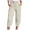 Khaki, variant on Mnuaqn Linen Capri Pants for Women High Waisted Wide Leg Cropped Pants Summer Casual Elastic Waist Yoga Capris with Pockets (Khaki, S)