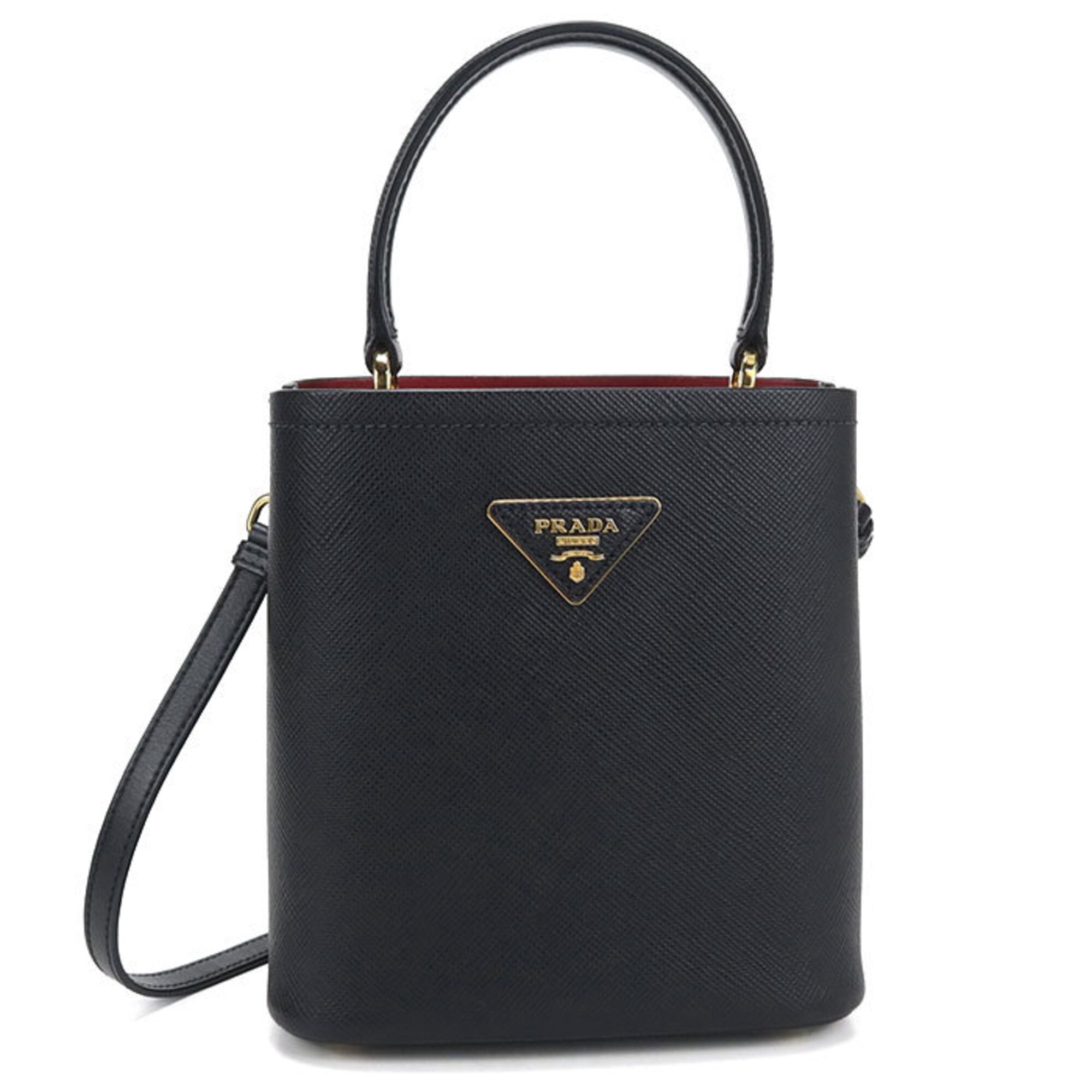 New Prada Vitello Phenix Black Leather Embossed Logo Hobo Tote Bag