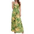thumbnail image 1 of Lucakuins - Vestido largo de verano para mujer, sin mangas, sin espalda, cuello en V profundo, bohemio, floral Lucakuins  moda, 1 of 9