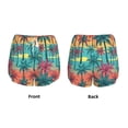 thumbnail image 3 of Fuzoiu Hawaii Palms Print Women's Athletic Shorts, Double-Layer Running Shorts with Pocket,Women's Workout Shorts for Yoga, Gym, and Workouts-Small, 3 of 7
