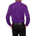 thumbnail image 6 of G-Style USA Men's Regular Fit Long Sleeve Solid Color Dress Shirts - Purple - Small - 15-15.5 - 30-31, 6 of 6