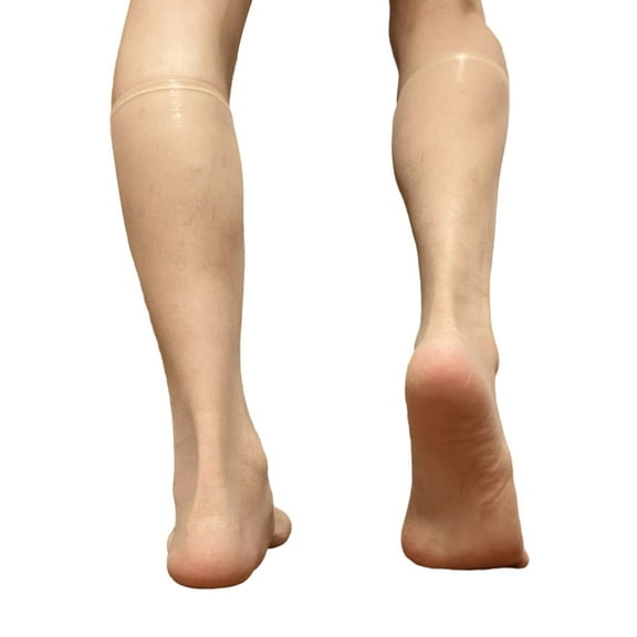 Sinyiin Mens Thin Dress Socks Silk Sheer Business Socks Soft Nylon Work Trouser Socks Over the Calf Socks Knee Highs Dress Socks