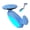 BLUE, variant on Pull Out LED Bathroom Faucet, 4 Modes Waterfall Sink Faucet with 3 Colors Temperature Sensing Light, 360° Swivel Stainless Steel Bath Faucet with Face Wash & Shower Spray, Brushed Nickel, 1 Hole