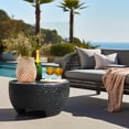 thumbnail image 4 of LuxenHome Mod Black Cement Round Outdoor Coffee Table, 4 of 6