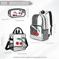 thumbnail image 4 of Xoenoiee Cherry Polka Dot Print Clear Backpack for Kids See Through School Bag 3-in-1 Bookbag Set with Lunch Box Pencil Case for Girls Transparent Schoolbag Elementary Preschool Bookbag Daypack, 4 of 5