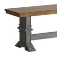 thumbnail image 6 of Weston Home Farmhouse Oak Top Dining Bench with Trestle Leg, Antique White, 6 of 12
