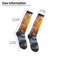 thumbnail image 2 of Knee High Socks for Women Men Athletic - Tiffany Style Autumn Forest Thigh-High Black Sole Comfort Breathable Long Socks for Casual Travel Running, 2 of 7