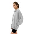 thumbnail image 3 of Amazhiyu Womens Half Zip Pullover Sweatshirts Oversized Long Sleeve Fall Drop Shoulder Sweater with side pockets, 3 of 5