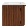 thumbnail image 6 of Modway Zia 24" Wall-Mount Bathroom Vanity with Marble Sink in Walnut, 6 of 10