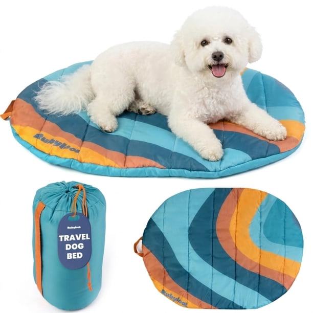 Cama de viaje para perros rubyloo plegable 76 × 56 cm en tono teal con bolsa de transporte