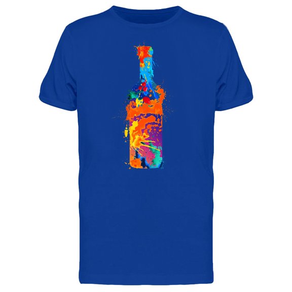 Wine Bottle Splash Paint Tee Men's -Image by Shutterstock