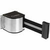 Lavi Industries 50-3015CL-18-SB Wall Mount 18 ft. Retractable Belt Barrier, Black with Silver Stripe