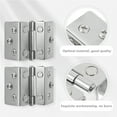 thumbnail image 3 of Glass Door Hinge Stainless Steel Cupboard Hinges Cabinet Double Sided Showcase 2 Pcs, 3 of 6