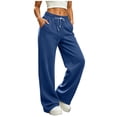 thumbnail image 5 of POROPL Womens Sweatpants,High Waisted Wide Leg Pants Loose Fit Drawstring Casual Lounge Athletic Pants, 5 of 7