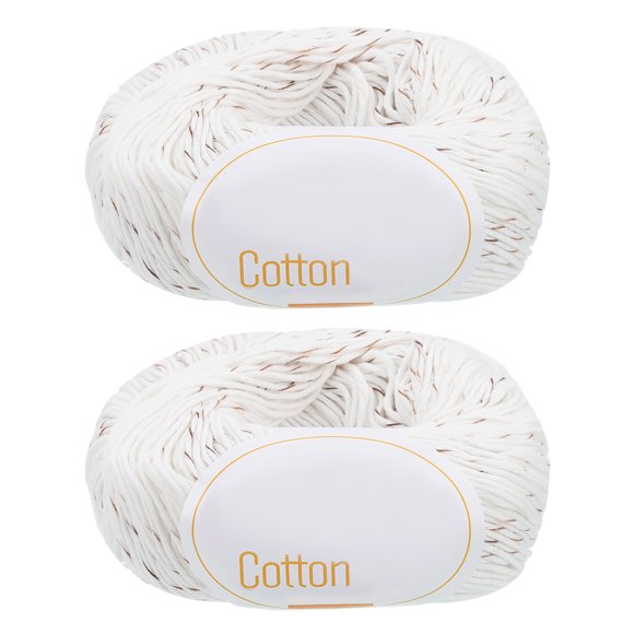 Hilo de Algodón 100% Uxcell 2 Pcs 3.53oz Por Madeja 137yards Blanco/Marrón