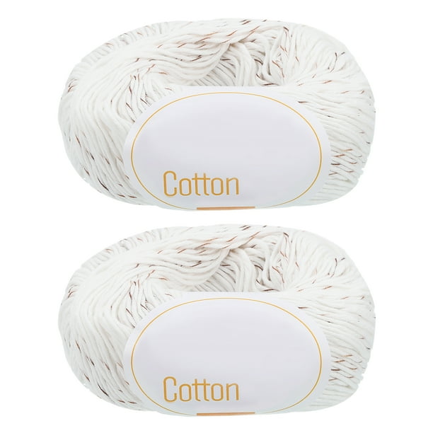 Hilo de Algodón 100% Uxcell 2 Pcs 3.53oz Por Madeja 137yards Blanco/Marrón