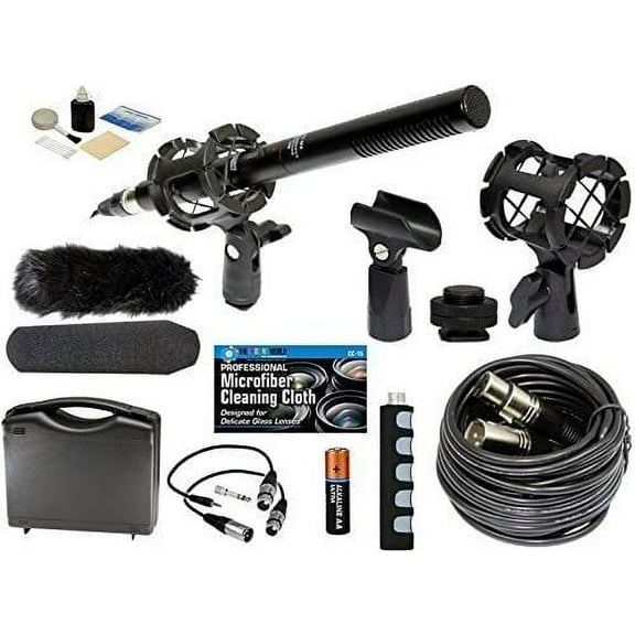 Professional Advanced Broadcast Microphone and Accessories Kit for Nikon DSLR D5, D4S, D750, D810, D810a, D300s, D500, D610, D7100, D7200, D3300, D3200, D5100, D5300, D5500, D5600 Cameras