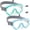 Blue&Green, variant on Kids Swim Goggles with Nose Cover, Diving Mask Elastic Fabric Strap Anti Fog Anti Shattered Lens Anti-scratch Anti-fog Swim Mask for Kid Children Swimming Goggles 3-14