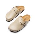 thumbnail image 3 of DREAM PAIRS Women's Buckle Slip-on Cork Clogs & Mules Round Toe Couple's for Women and Men Beige Size 7, 3 of 8