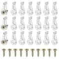 thumbnail image 1 of Uxcell Glass Retainer Clips, 100 Pcs Cabinet Glass Clips Mirror Holder Clips with Screws for Fixing Mirror Doors, Transparent, 1 of 5