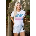 thumbnail image 3 of Vaporwave NASA Worm Logo Shuttle Unisex Plus Size Graphic Tee Brisco Brands 5X, 3 of 5
