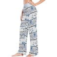 thumbnail image 2 of GZHJMY Women's Pajama Pants Blue Leaves Comfy Stretch Sleepwear Essentials womens Lightweight Lounge Terry Pajama Pant, X-Small, 2 of 7