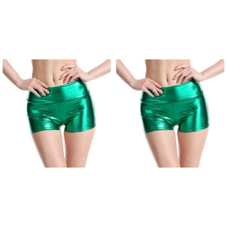 Wijhcboe 2 Pack Women Swim Shorts for Women Solid Bare Imitation Leather Pajama Shorts for Women Lingerie Pants Sexy Slim Women s Shorts Denim High Waist Short Pants Overall Shorts for Wome