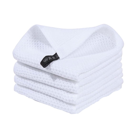 AUQ 2026 New 4Pcs Kitchen Towels,Premium Cotton Eco Friendly Wash Cloths for Cleaning,Soft Absorbent Microfiber Cleaning Cloth,Reusable Honeycomb Dish Towels for Kitchen