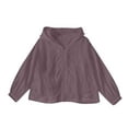 thumbnail image 5 of Jxximdong Fashion Coat for Women, Lightweight Hoodies Zip Up Fall Casual Jacket Fashion Long Sleeve Solid Color Sweatshirts Outerwear , Women's Coats Purple, 5 of 6