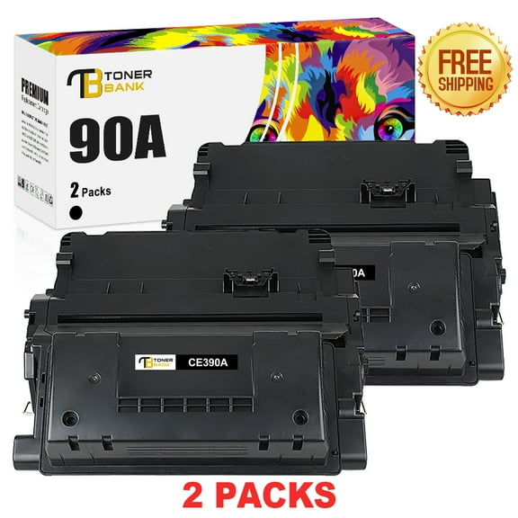 Toner Bank Compatible Toner Cartridge Replacement for HP 90A CE390A High Yield LaserJet Enterprise 600 M602 M601 M4555 M602dn M602n M602x M603dn M603n M4555f M4555h Printer (Black, 2-Pack)