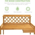 thumbnail image 2 of YYEAN Outdoor Garden Potting Bench, Wooden Workstation Table w/Cabinet Drawer, Open Shelf, Lower Storage, Lattice Back-Brown, 2 of 10