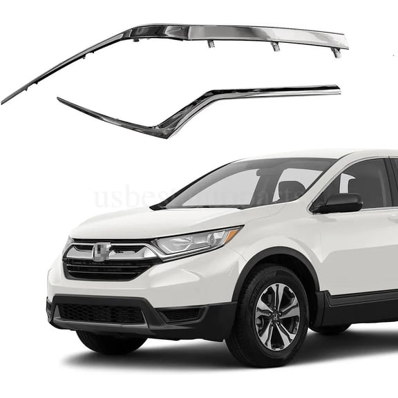 For 2017-2019 Honda CRV CR-V Chrome Trim Grille Headlight Molding Trim Pair