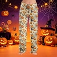 thumbnail image 2 of Trgacdwlo Halloween Fleece Pj Pants Women Pumpkin Funny Graphic Pajama Pants Fuzzy Fall Winter Warm Womens Lounge Pants, 2 of 7
