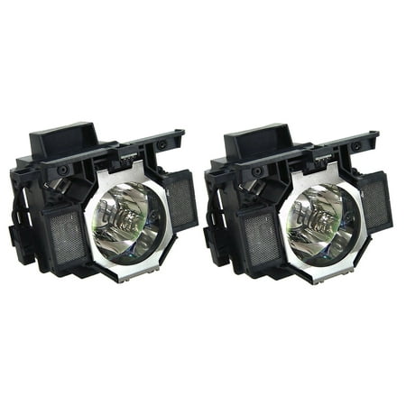 Jaspertronics Lamp & Housing TwinPack for The Epson EB-Z8350W Projector with Original Specs & Full Lifespan Bulb 1 Year Warranty 2 Unit per pack