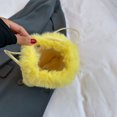 thumbnail image 2 of Bolsa para teléfono Bolso de hombro peludo Bolso cruzado borroso Bolso bandolera para mujer Amarillo, 2 of 8