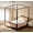 53"W x 78"L (Pack of 1), variant on Stainless Steel Canopy Bed Frame Full Size, Thicken Full Canopy Frame for Metal Bed Wood Bed Bedroom Decor,Black