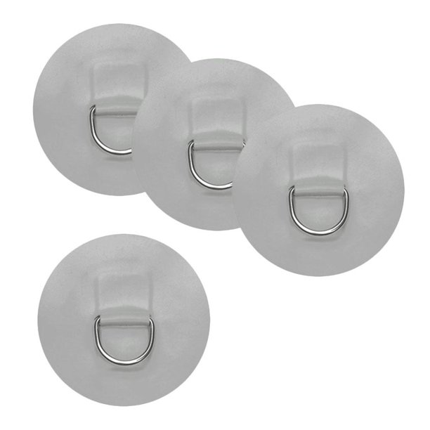 4 piezas/juego de parches de almohadilla D de acero inoxidable para bote inflable de PVC, bote, kayak gris Sharpla Almohadilla de anillo en D para kayak