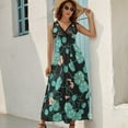 thumbnail image 5 of Mantises And Indian Cress Dress Fashion Boho Beach Long Dresses Female Party Printed Maxi Dress, 5 of 9