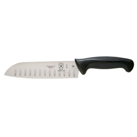 Mercer Cutlery Santoku Knife,7 in Blade,Black Handle M22707