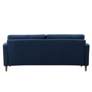 Studio Living Lorelei Mid-Century Modern Cushion Back Upholstered Sofa, Navy