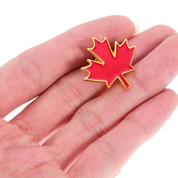 OULII 12Pcs Maple Leaf Lapel Pins for Men Red Enamel Metal Brooch Canadian Travel Souvenir