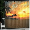 thumbnail image 4 of Ambesonne Beach Shower Curtain, Romantic Sunset Scenery, 69"Wx75"L, Orange Yellow, 4 of 5